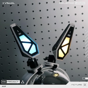 Futuristic Mecha Multicolor LED Light Headband / Headphone Antenna Ear Adjustable Modular Base Mount with Wireless Remote Control [ECLIPSE]