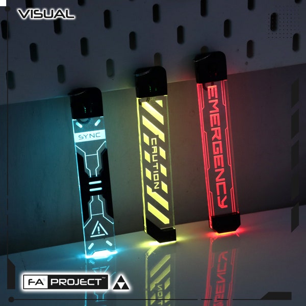 Futuristische led-sleutelhanger en kettingaccessoires veelkleurige verlichting doorschijnend acryl KTAGS-250L