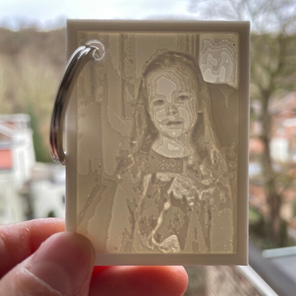 Porte clé Lithophanie personnalisé. Porte clé photo - Bijoux de sac lithophanie  Imprimé en 3D