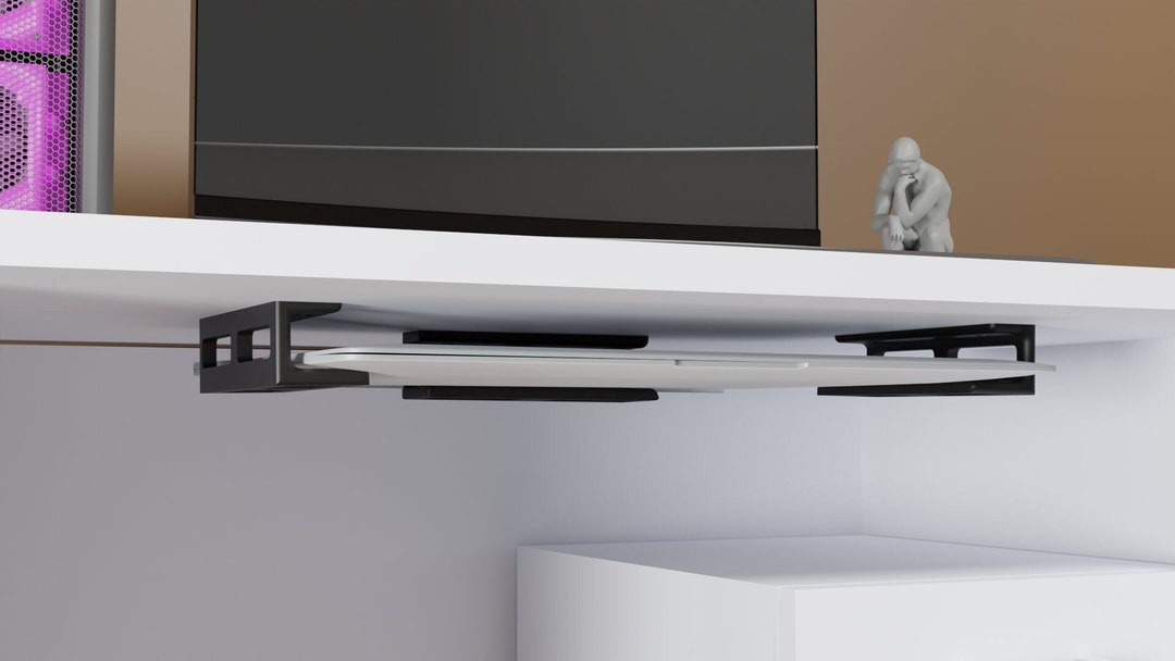 Laptop Holder Under Desk Laptop Stand Laptop Storage Organizer Etsy