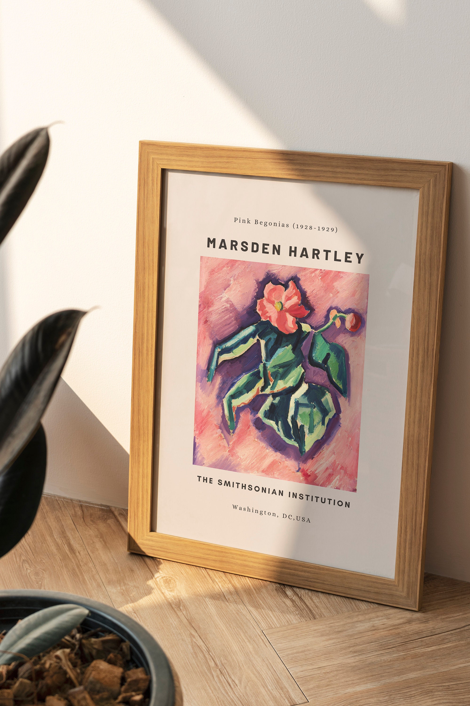 Imprimé Fleur Rose, Imprimés Fleurs Vintage, Imprimé d'art Floral, Bégonias Roses, Art Mural, Botani