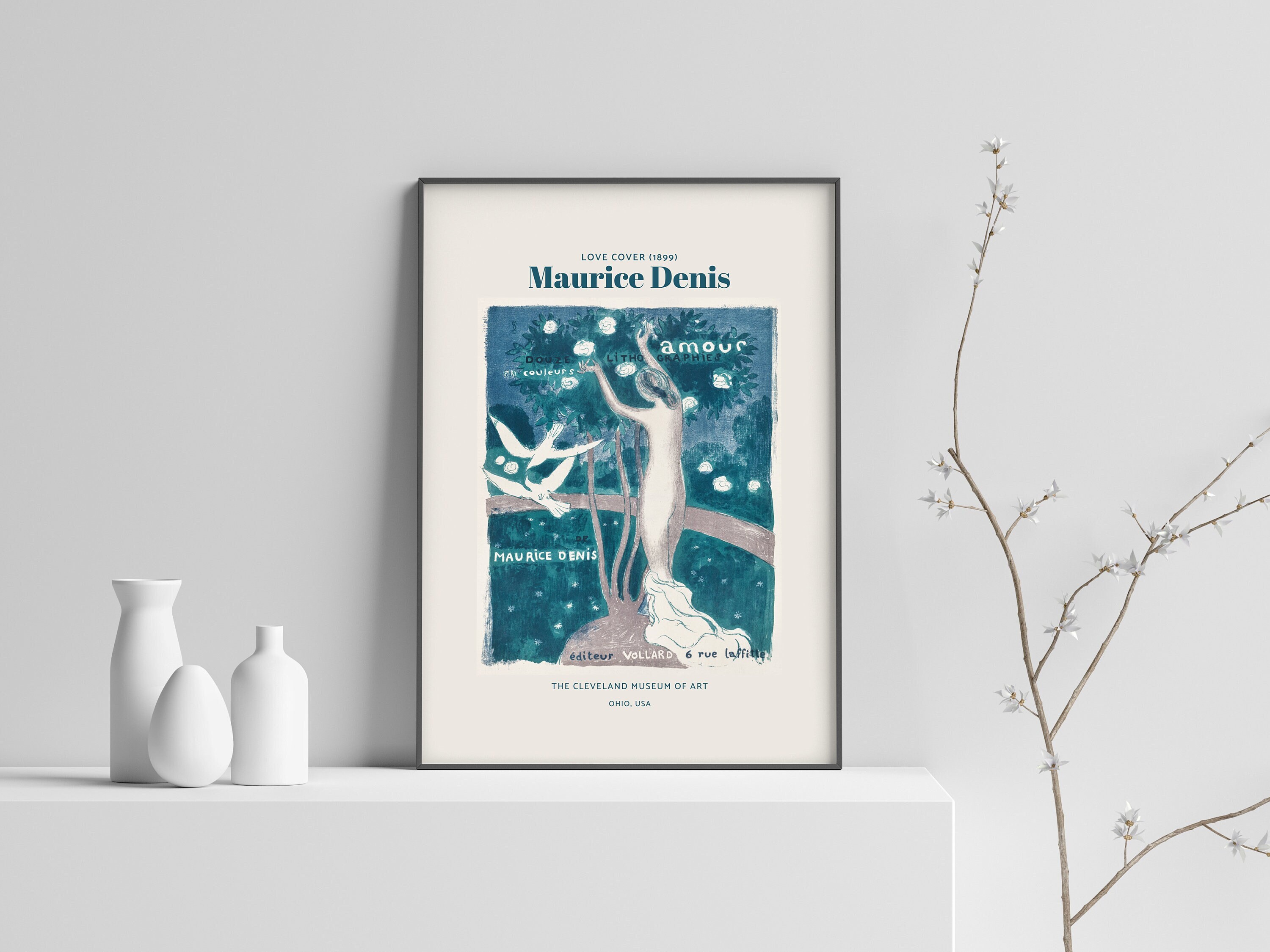 Impression d'art Esthétique, Art Vert Émeraude , Mural Vintage Impression d'exposition Décor de Sall