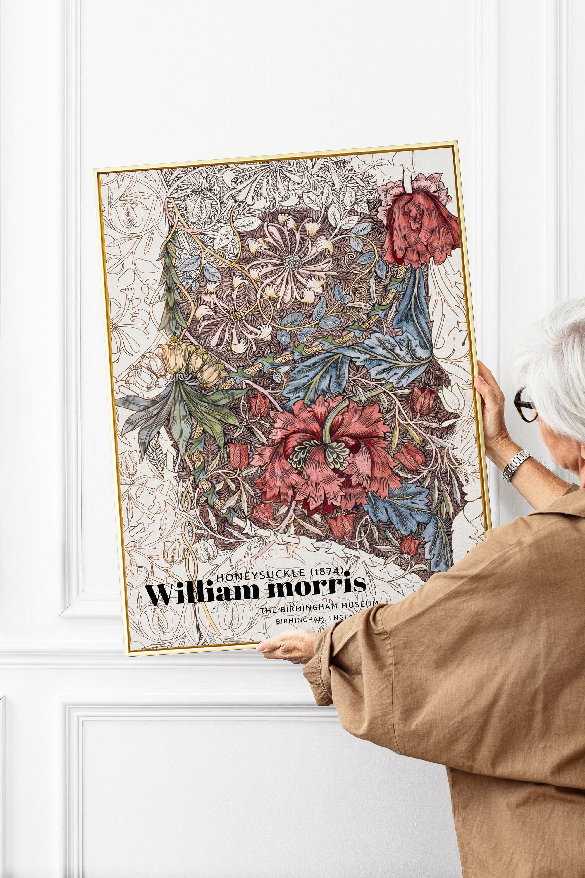 William Morris Print , Affiche d'exposition Impression d'art Vintage Honeysuckle | 1874 Museum Print