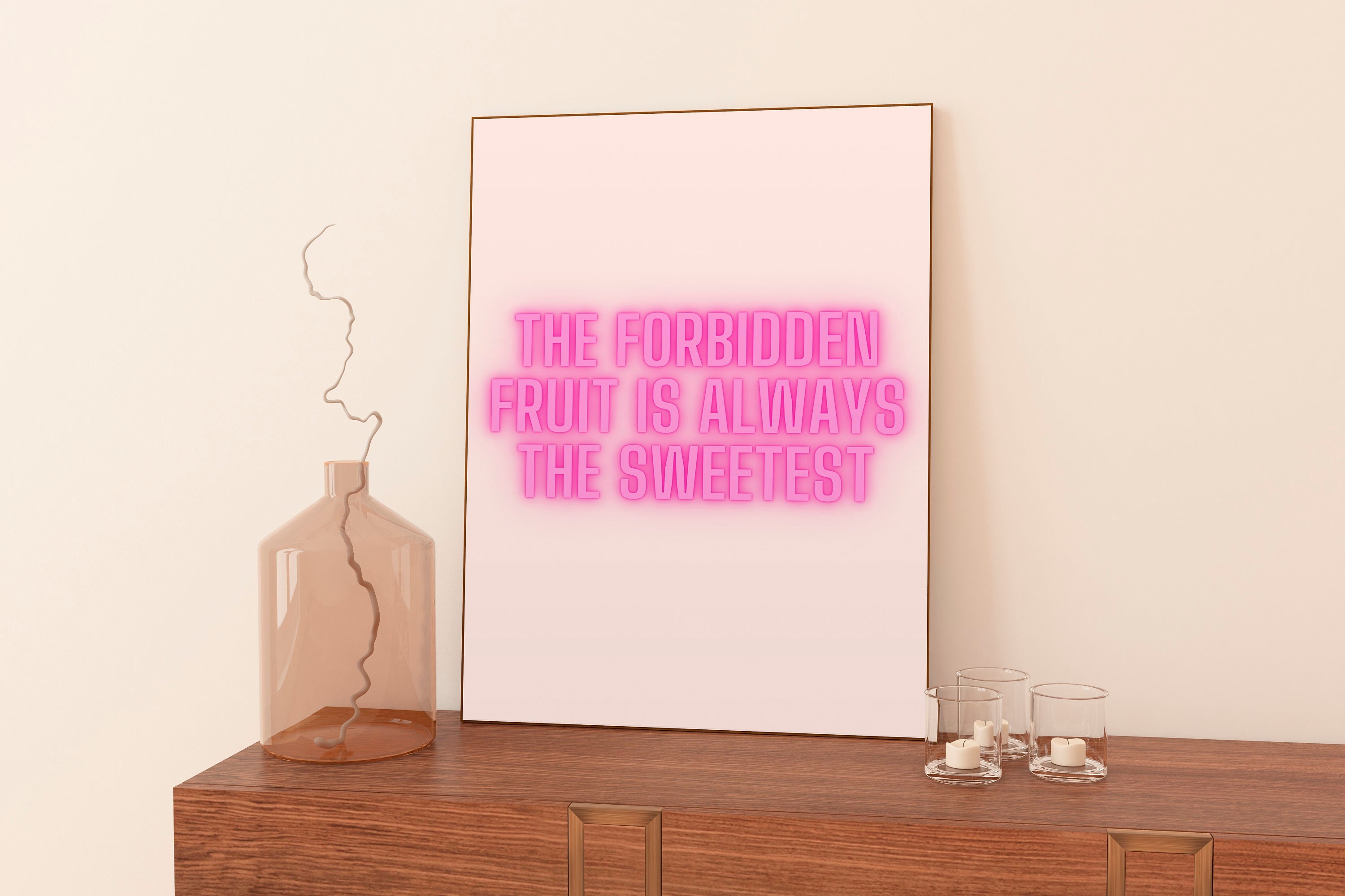 Impressions de Fruits Défendus Pour Encadrer L'art Mural, Affiche Rose Blush , Impression d'affiche 