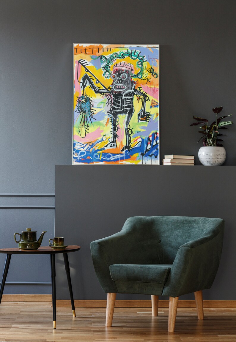 Jeanmichel Basquiat Poster basquiat Fishing Painting 1981 Etsy Ireland
