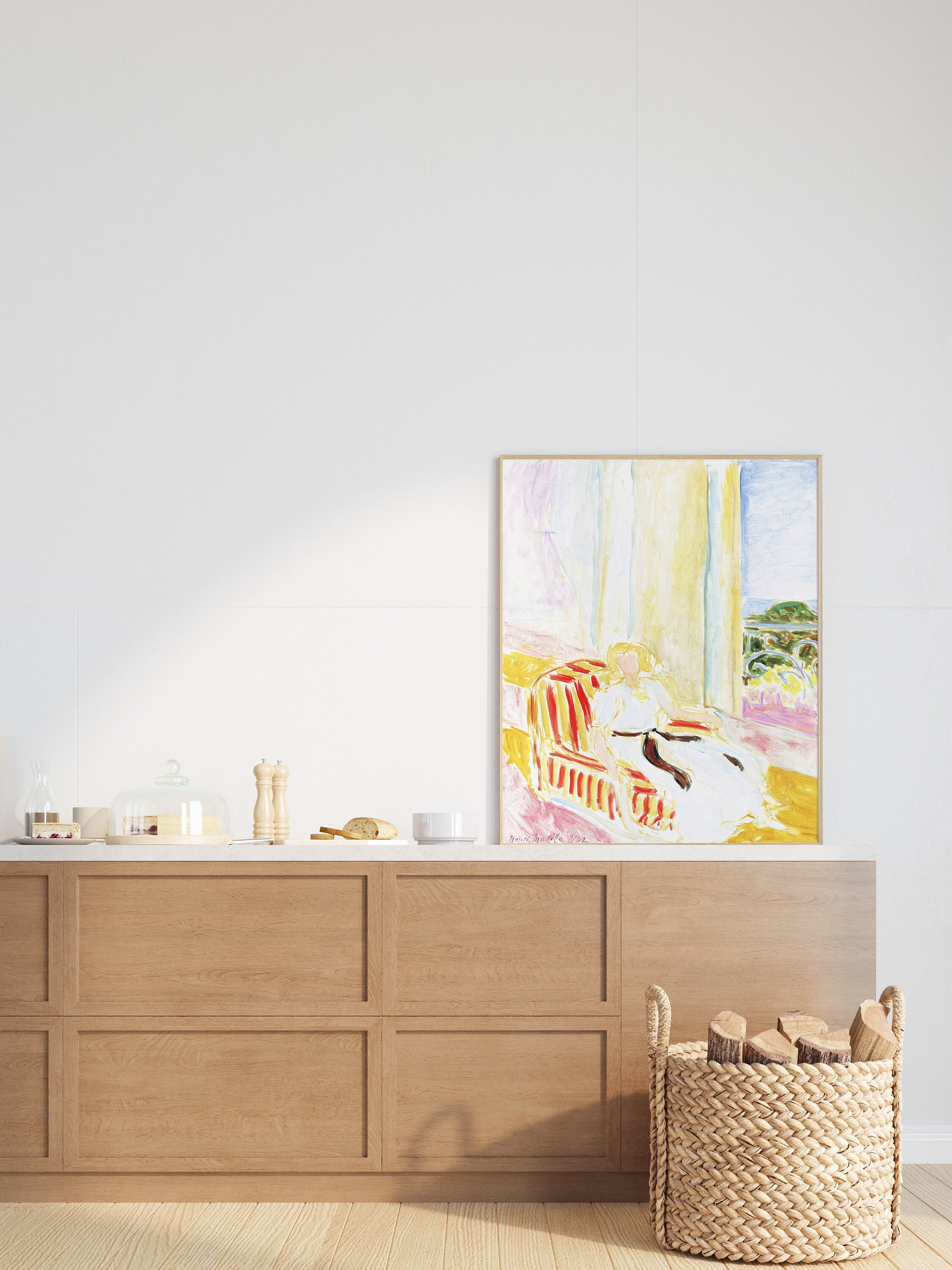 Henri Matisse Print, Jeune Fille en Robe Blanche 1942 Wall Art , La Musique Original Painting, Vinta