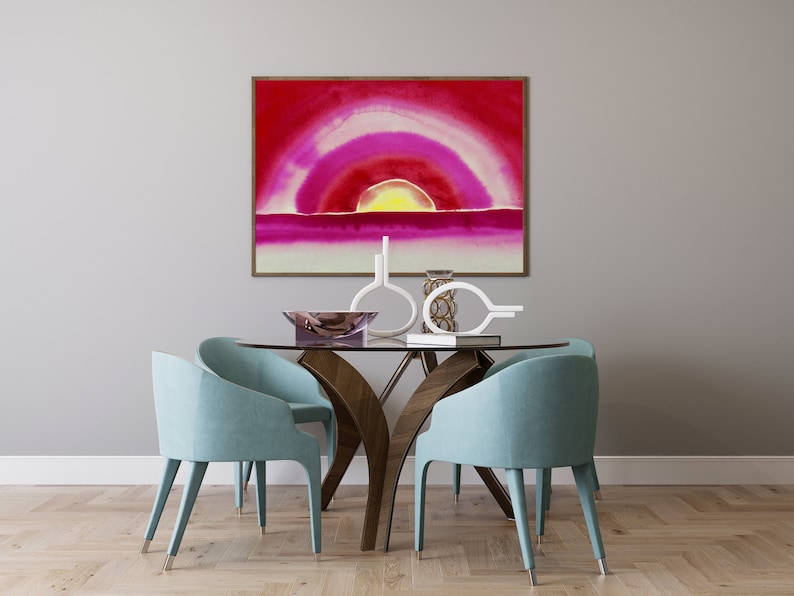 Pink Wall Art Hot Pink Art bright Pink Wall Art Vintage Etsy