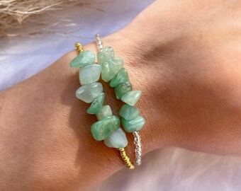 Bracelet pearl chips aventurine