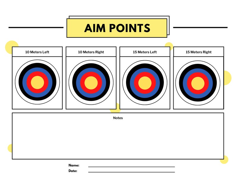 Aiming Point Chart Archery Aim Point - Etsy