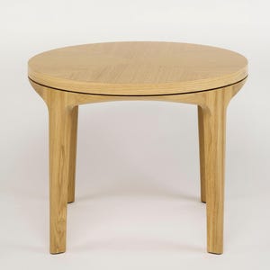 Solid Oak Coffee Table - Handmade Round Wooden Table for Modern & Scandinavian Interiors