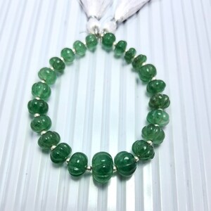 Natural Green Strawberry Quartz Carved Gemstone Beads, Beautiful Water Melon Shape Strawberry Beads 5x10MM 8,Strand
