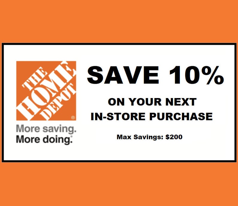 Home Depot Coupon for 10 Off Etsy