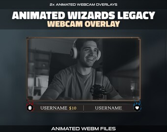 Animated Wizards Leggins Kamera Overlay: Viktorianischer Fantasy Streamer Rahmen (WEBM)