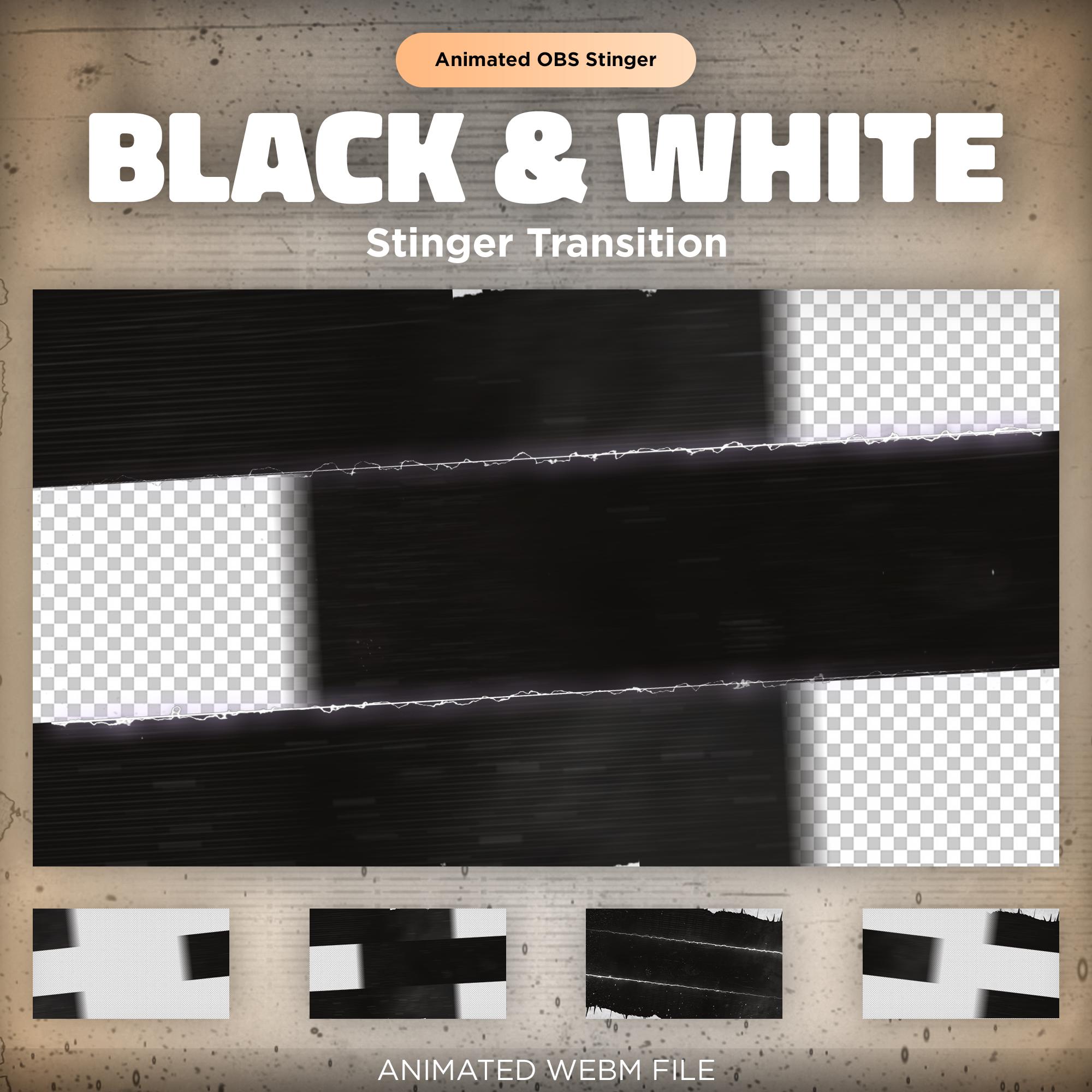 Animated Black & White Twitch Stinger Transition: Lightning Stream ...