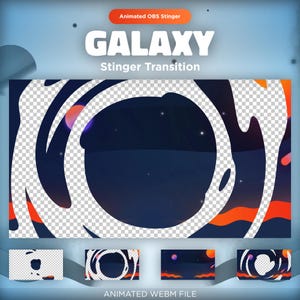 Animated Galaxy Twitch Stinger Transition Overlay | Dark Sci-Fi Scene Switch with Planets, Stars & Meteors | OBS | Space Theme