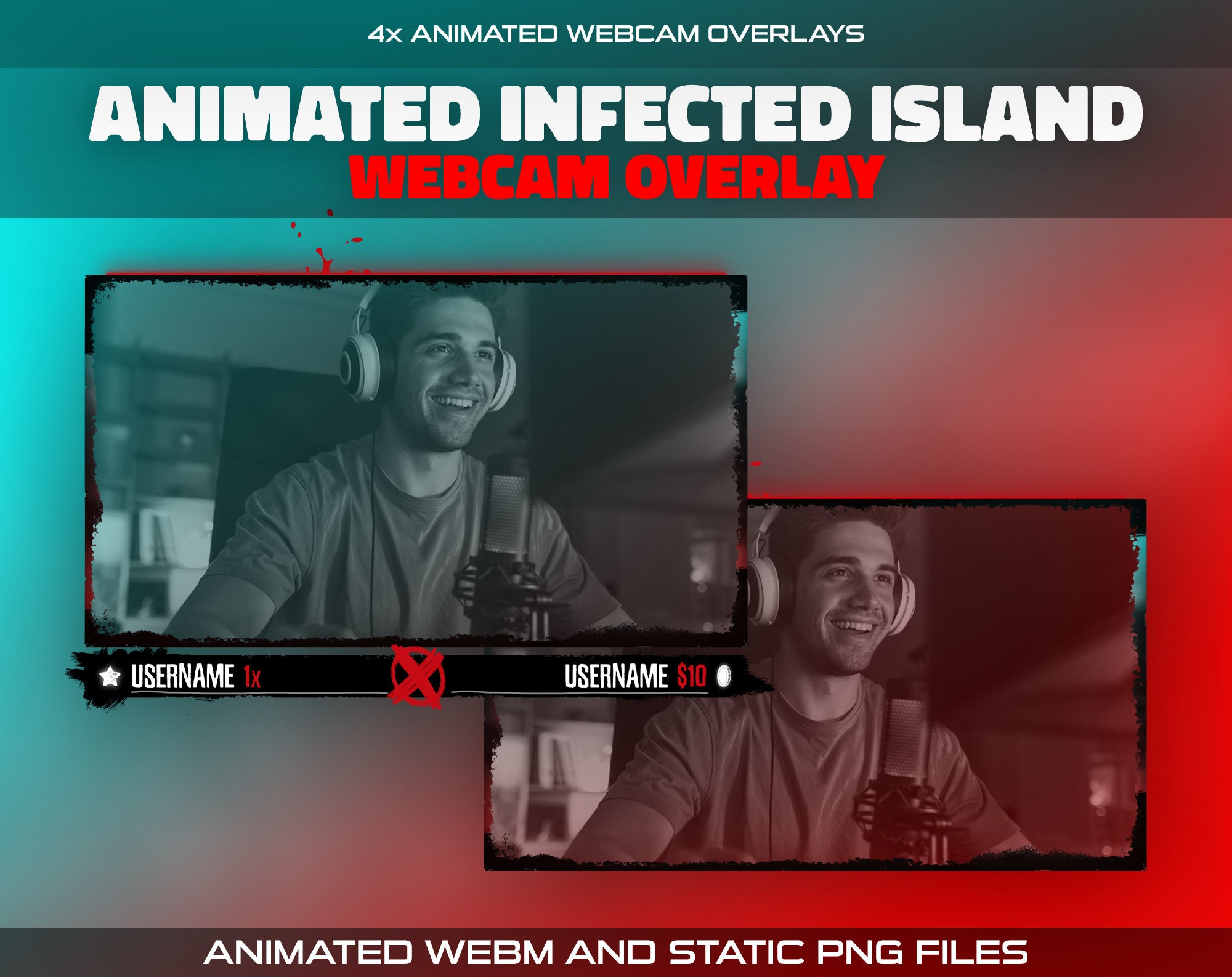 Animated Black Twitch Webcam Overlay: Dark Halloween Horror Stream ...