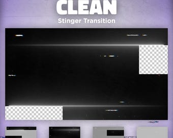 Animated Twitch Stinger Transition: Black & White Dark and Minimalist, Modern Stream Overlay (.WEBM File)