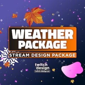 Animated Weather Stream Decoration Overlay Package: Cherry Blossom, Maple Leaves, Rain, Snow (WEBM File)