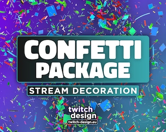 Animiertes Konfetti Twitch Overlay: Stream Dekoration Paket zum Geburtstag (WEBM Datei)