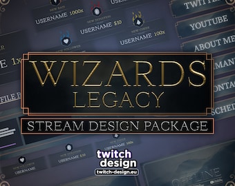 Animiertes Zauberer Vermächtnis Twitch Overlay Paket | Dark Mystery Stream Design