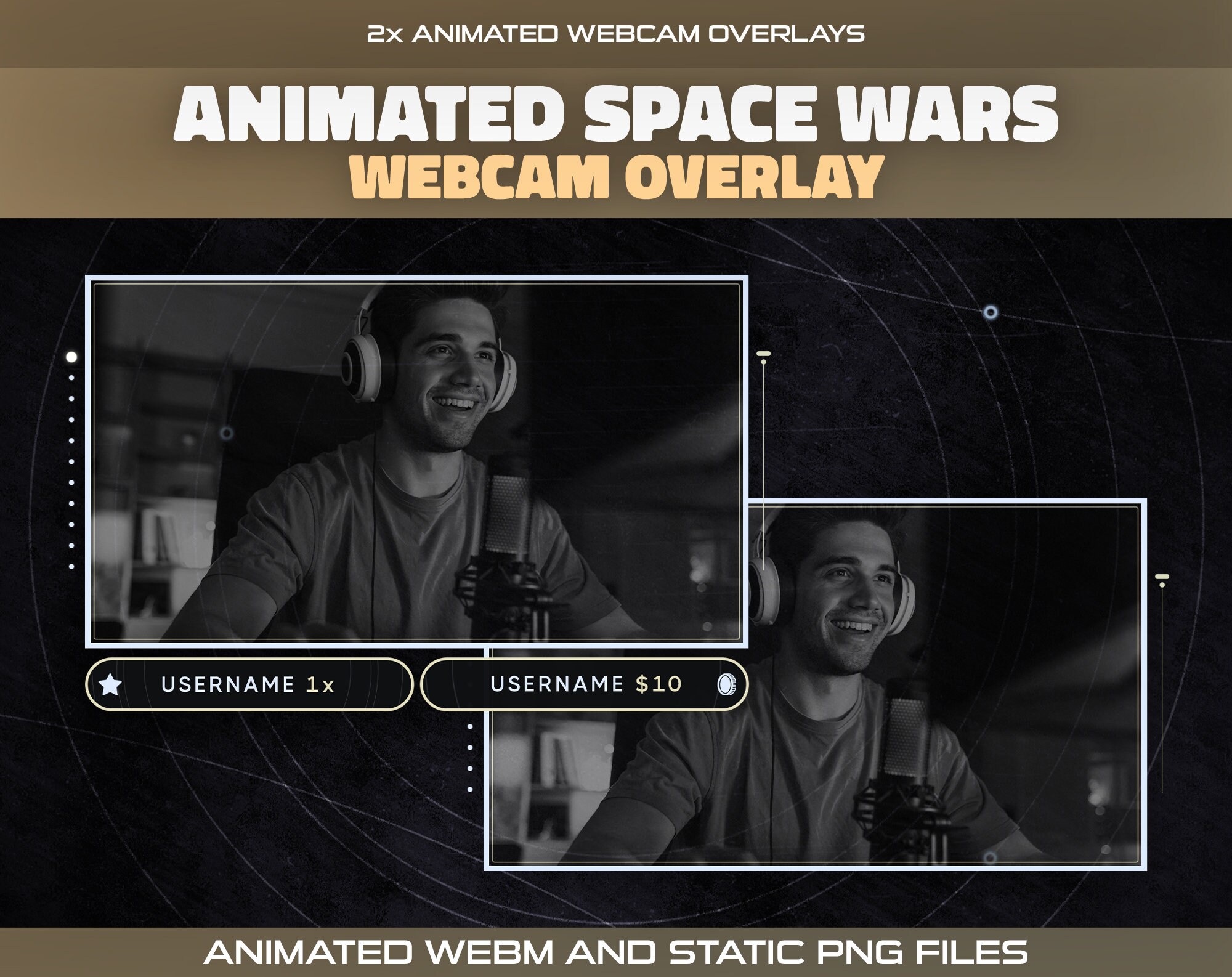 Animated Space Wars Twitch Overlay Package for Streamers | Dark Mystery ...