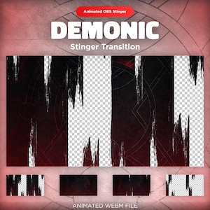 Animated Demonic Stinger Transition: Dark Gothic Horror Twitch Stream Overlay for OBS (WEBM File)