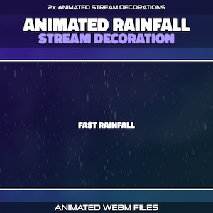 Animated Rain Falling Twitch Stream Decoration | Rainy Weather Overlay Effect for Streamers | Particles | Raining Showers | Stream Add-On