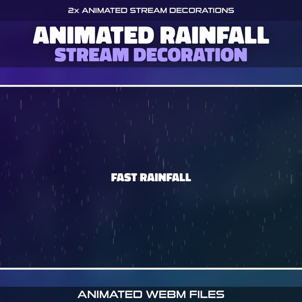 Animated Rain Falling Twitch Stream Decoration | Rainy Weather Overlay Effect for Streamers | Particles | Raining Showers | Stream Add-On