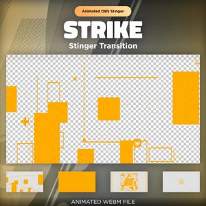 Animated Strike Twitch Stinger Transition Overlay | Stinger Scene for Streamers | Clean Simple Minimalistic | OBS Stinger Scene