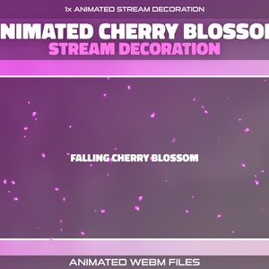 Animated Falling Cherry Blossom Twitch Stream Decoration | Spring Weather Overlay for Streamers | Kawaii | Flower Petal Loop | Stream Add-On