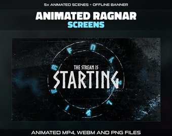 Animated Ragnar Twitch Screens | Vikings Ragnarök God Starting, Be Right Back, Intermission, Ending Scenes & Offline Banner for Streamers