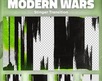 Animated Modern Wars Stinger Transition: Green & Black Stream Overlay for Twitch and OBS