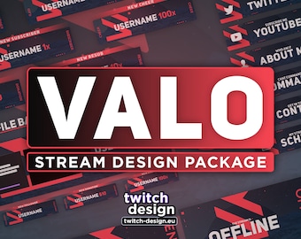 Animated Valo Twitch Overlay Package | Sci-Fi Streamer Bundle