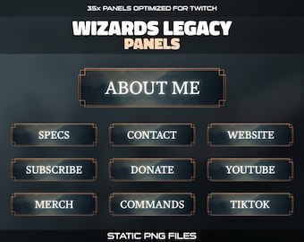 Witcher 2 Twitch Panels: 35x Magie Viktorianischer Strom Info Buttons (Digitaler Download)