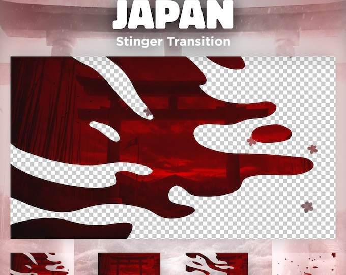Red Stream Drawing Animated Red Japan Stinger Transition for Twitch & OBS | Stream Overlay ...