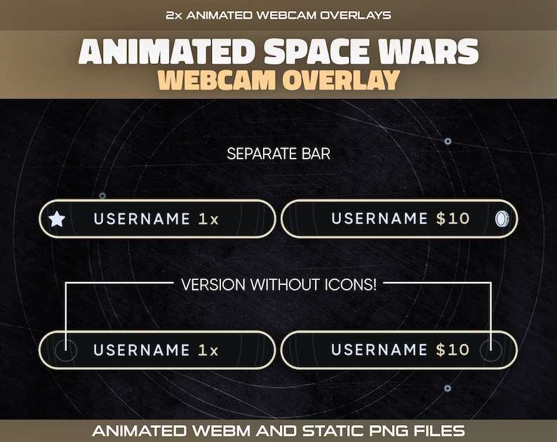 Animated Space Wars Twitch Webcam Overlay: Futuristic Stream Frame ...