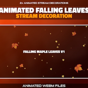 Animated Falling Leaves Twitch Stream Decoration | Autumn Weather Overlay for Streamers | Particles | Fall Maple Leaves Loop | Stream Add-On