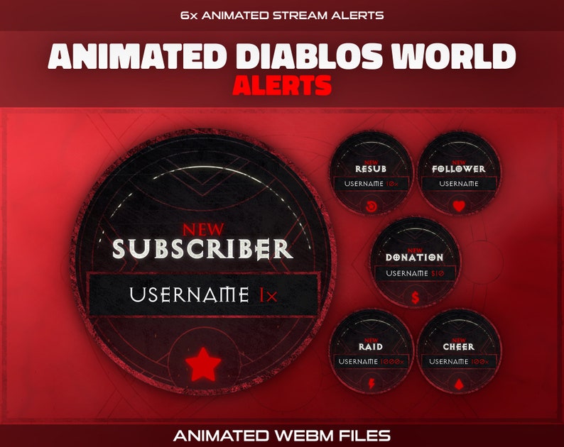 Animated Diablos World Twitch Stream Alerts 6x Alerts for Streamers ...