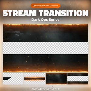 Geanimeerde Twitch Stinger-overgang: neonbrandscène voor OBS (WEBM-bestand)