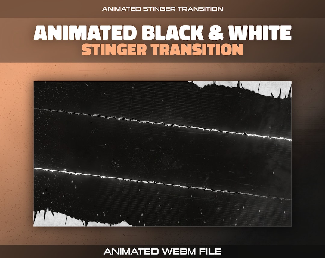 Animated Black & White Twitch Stinger Transition Overlay | Stinger ...