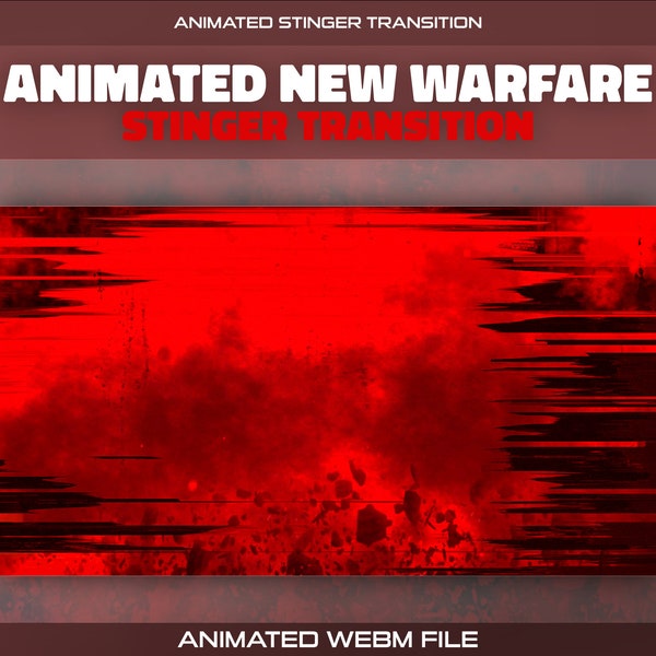 Animated New Warfare Twitch Stinger Transition Overlay | Stinger Scene for Streamers | Dark Modern Red Halloween Horror Glitch | OBS