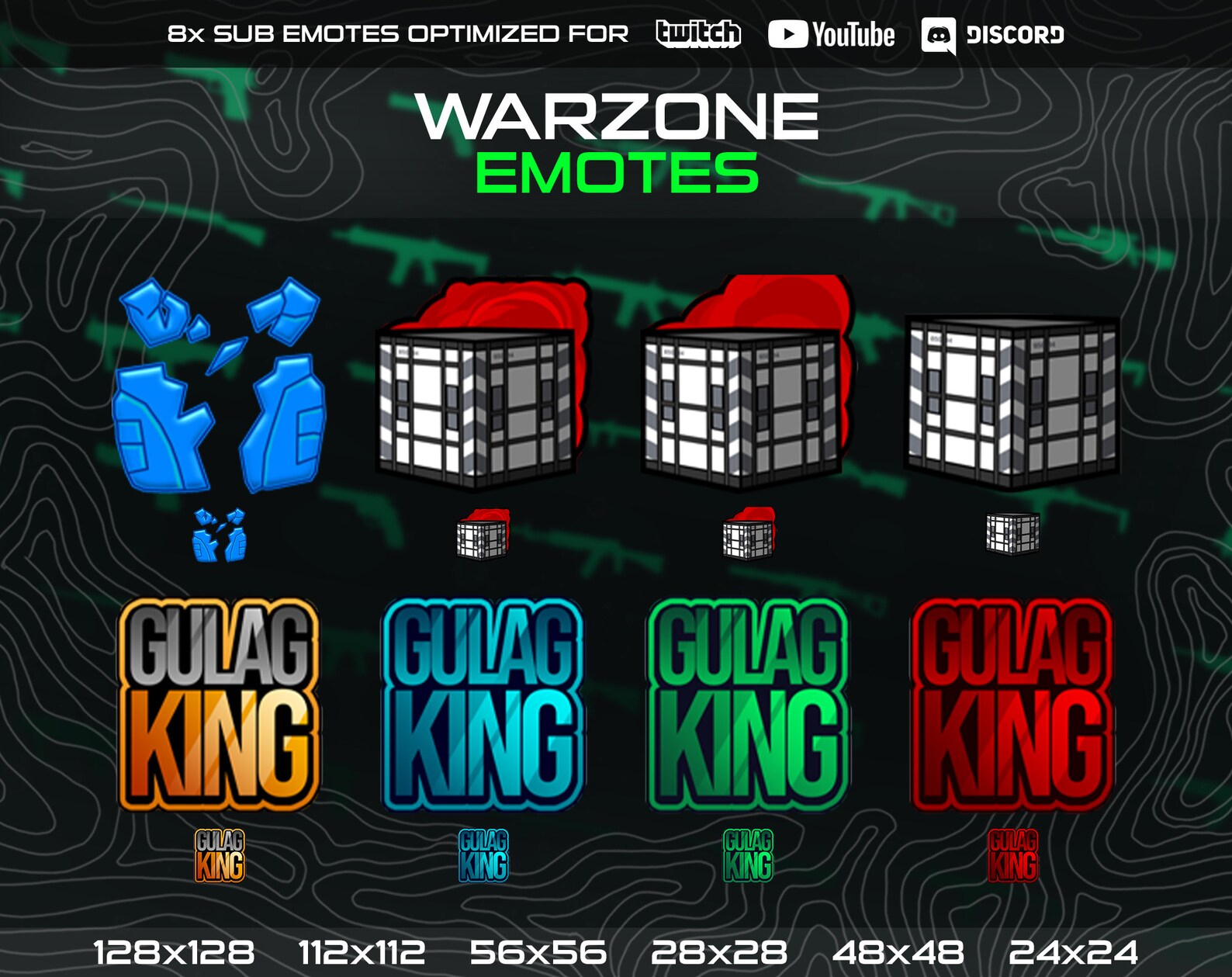 Warzone Twitch Emotes Pack Shield Break Cracked Loadout Etsy