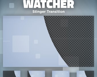 Animated Watcher Twitch Stream Stinger Transition: Scene Switch Overlay for OBS (WEBM File)