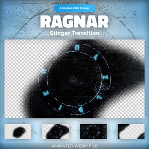 Animated Viking Twitch Stinger Transition: Dark Frosty Norse Scene Switch Stream Overlay for OBS