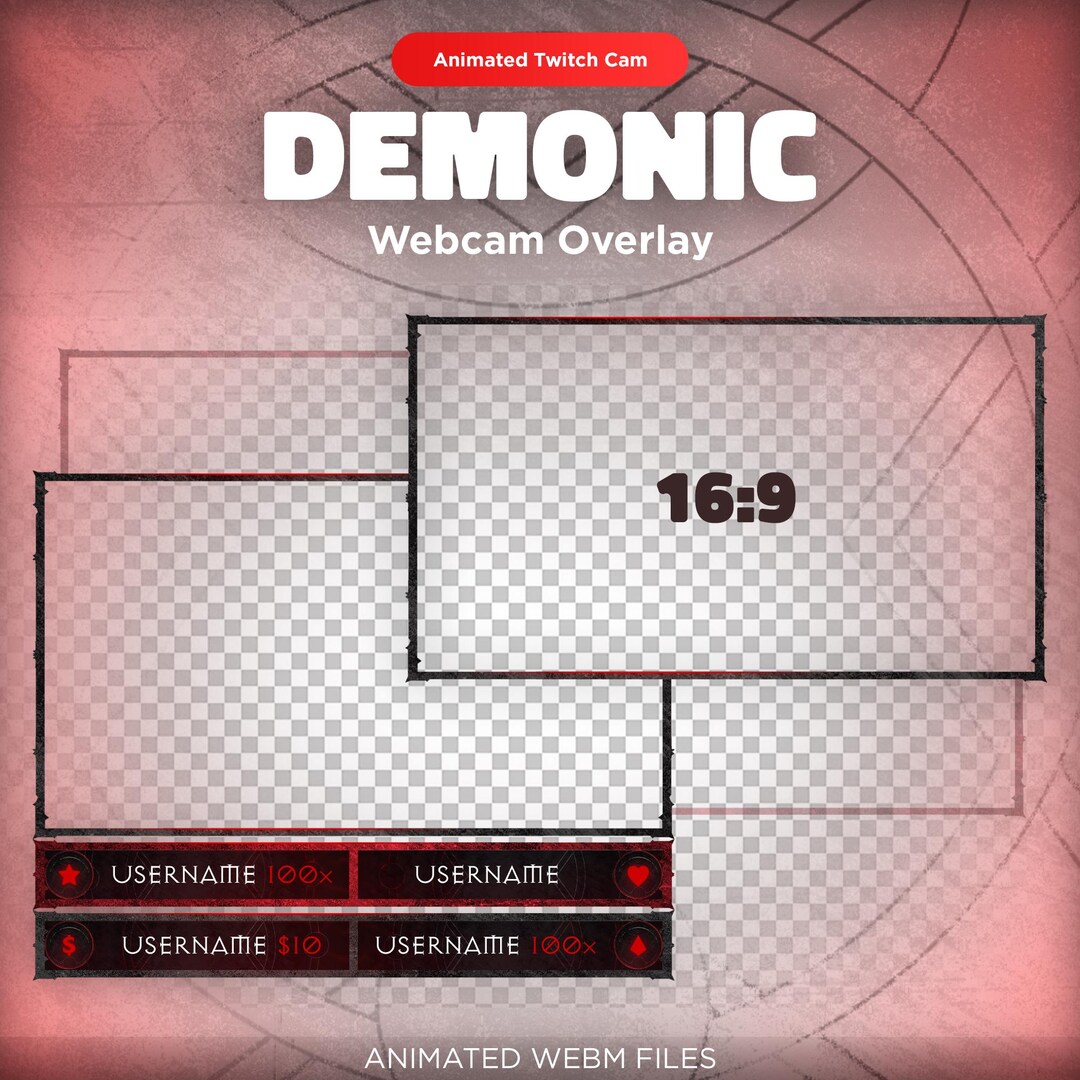 Animated Demonic Webcam Overlay: Dark Gothic Twitch Stream Frame ...