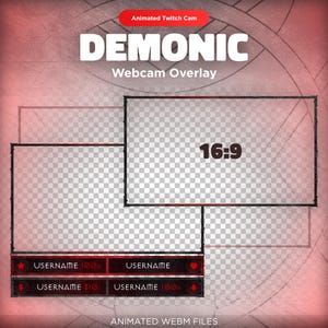 Animated Demonic Webcam Overlay: Dark Gothic Twitch Stream Frame Borders (WEBM)