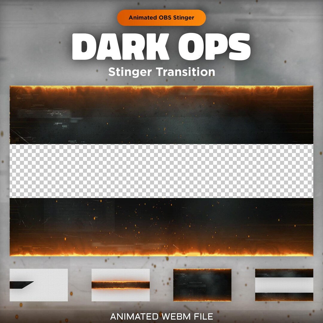Animated Dark Ops Twitch Stinger Transition Overlay | Stinger Scene for ...