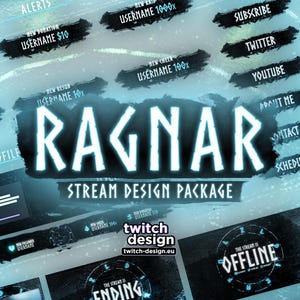 Animiertes Ragnar Viking Twitch Overlay Paket | Nordische Luftschlangen
