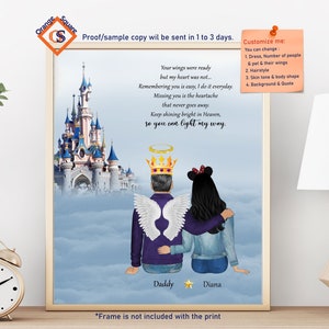 Sympathy Condolences Bereavement Gift, Personalized Memorial Print, Father is Heaven, In Loving memory, Dad Memorial, Lost loved one, Grief