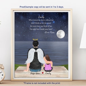 Personalized Sympathy gift for loss of Father, Dad Remembrance Print, Custom Condolence gift for Loss of Dad,Memorial Print,In Loving Memory